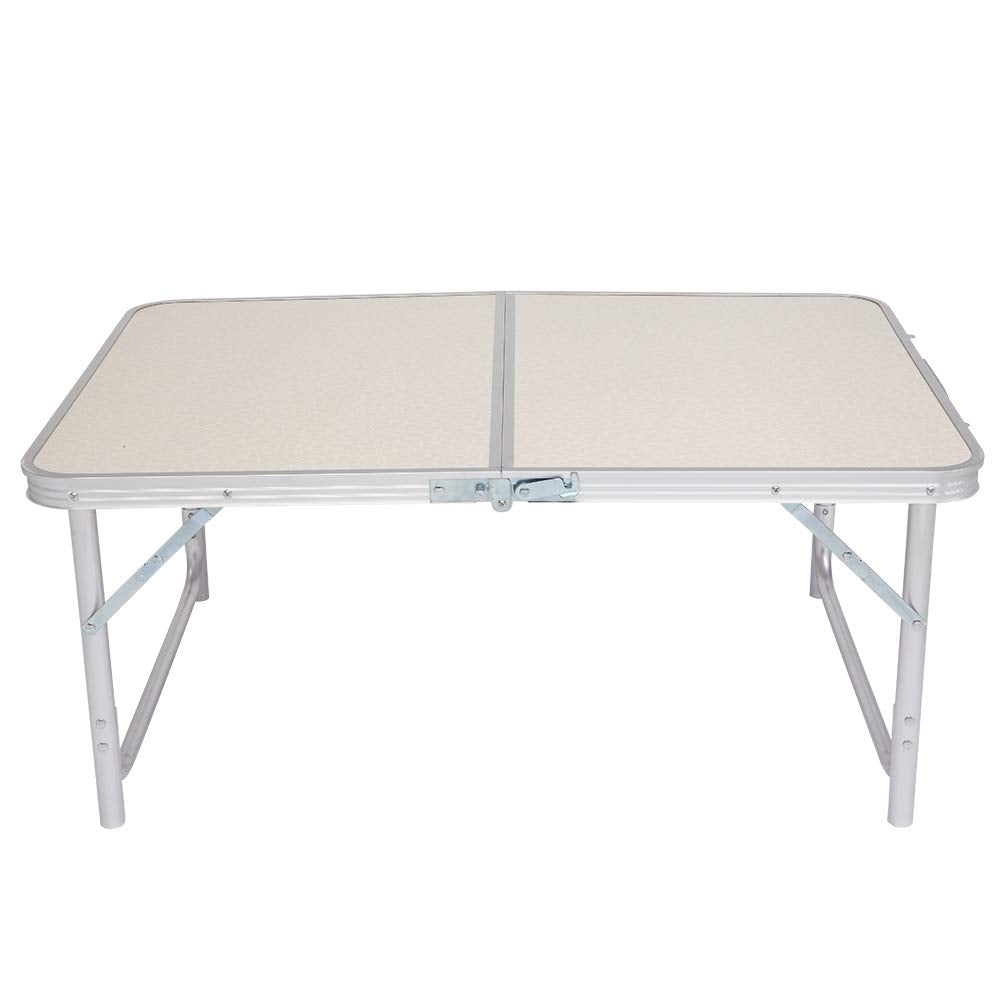 White 3 Foot Plastic Folding Table with Carrying Handle T94985