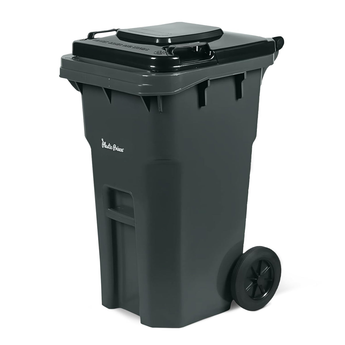 27 Gallon Wheeled Plastic Trash Can with Lid I2674