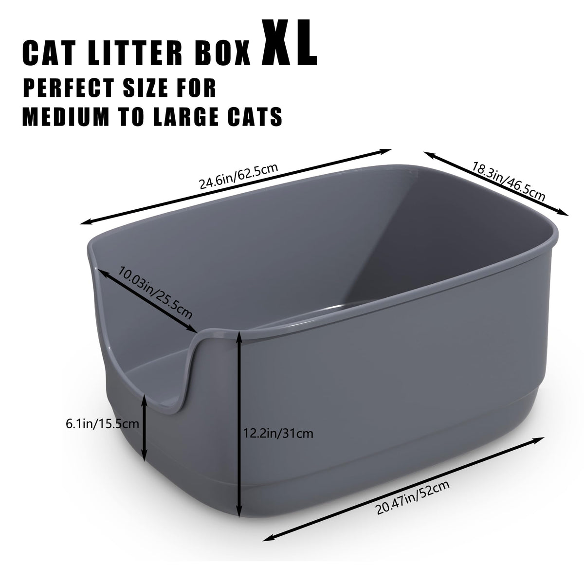 Large High Sided Anti-Splashing Cat Litter Box B547928