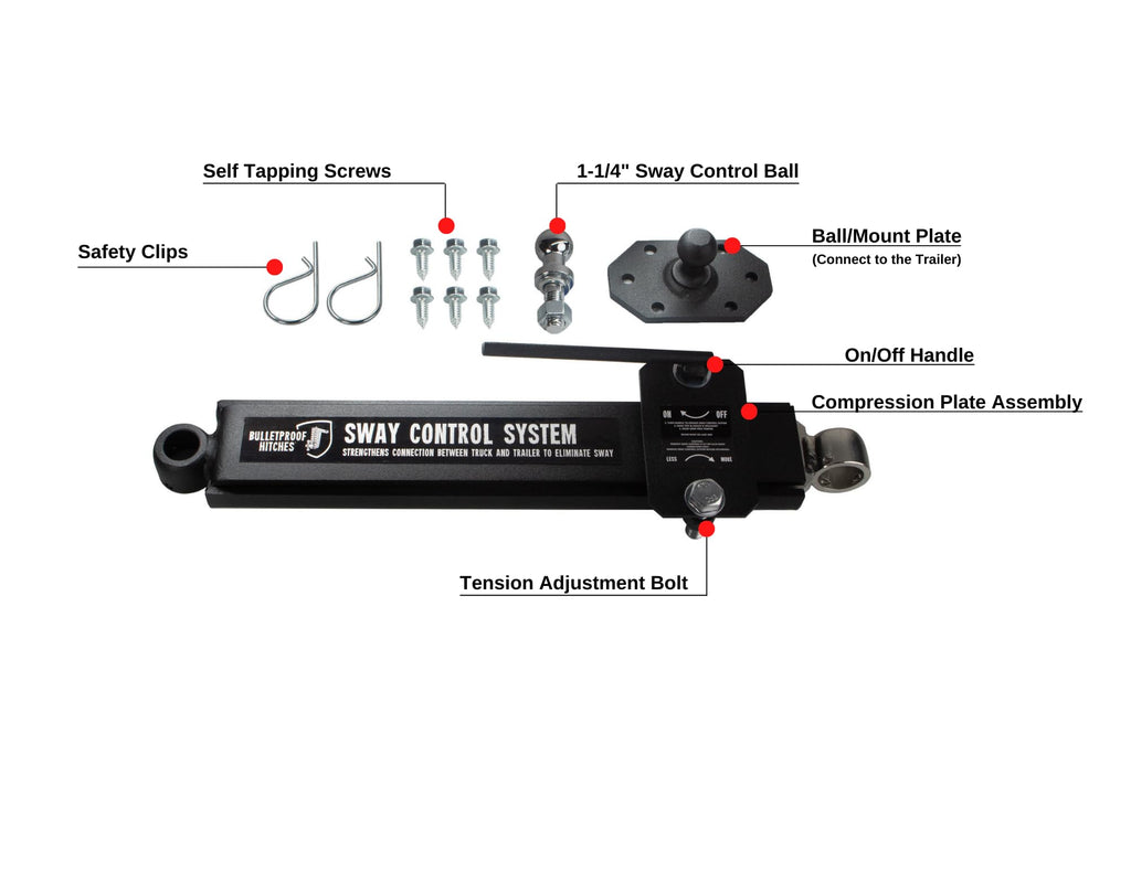 Trailer Anti Sway Control System Rated up to 10,000 lbs Solid Steel Black Powder Coat O8190