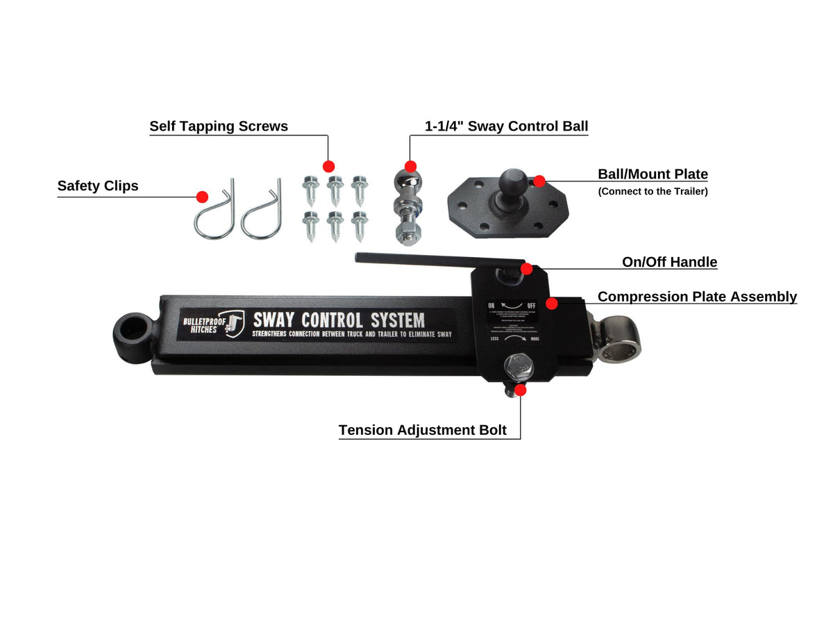 Trailer Anti Sway Control System Rated up to 10,000 lbs Solid Steel Black Powder Coat O8190