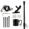 5FT Black Heavy Duty Flag Pole Kit with Bracket Z378593