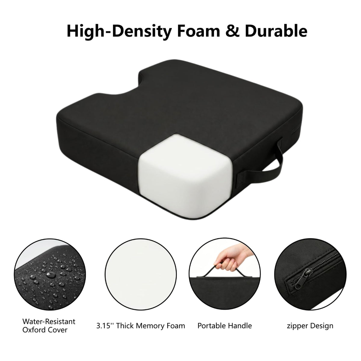 2 Pack Extra Thick Portable Bleacher Seat Cushions with Handle E188727