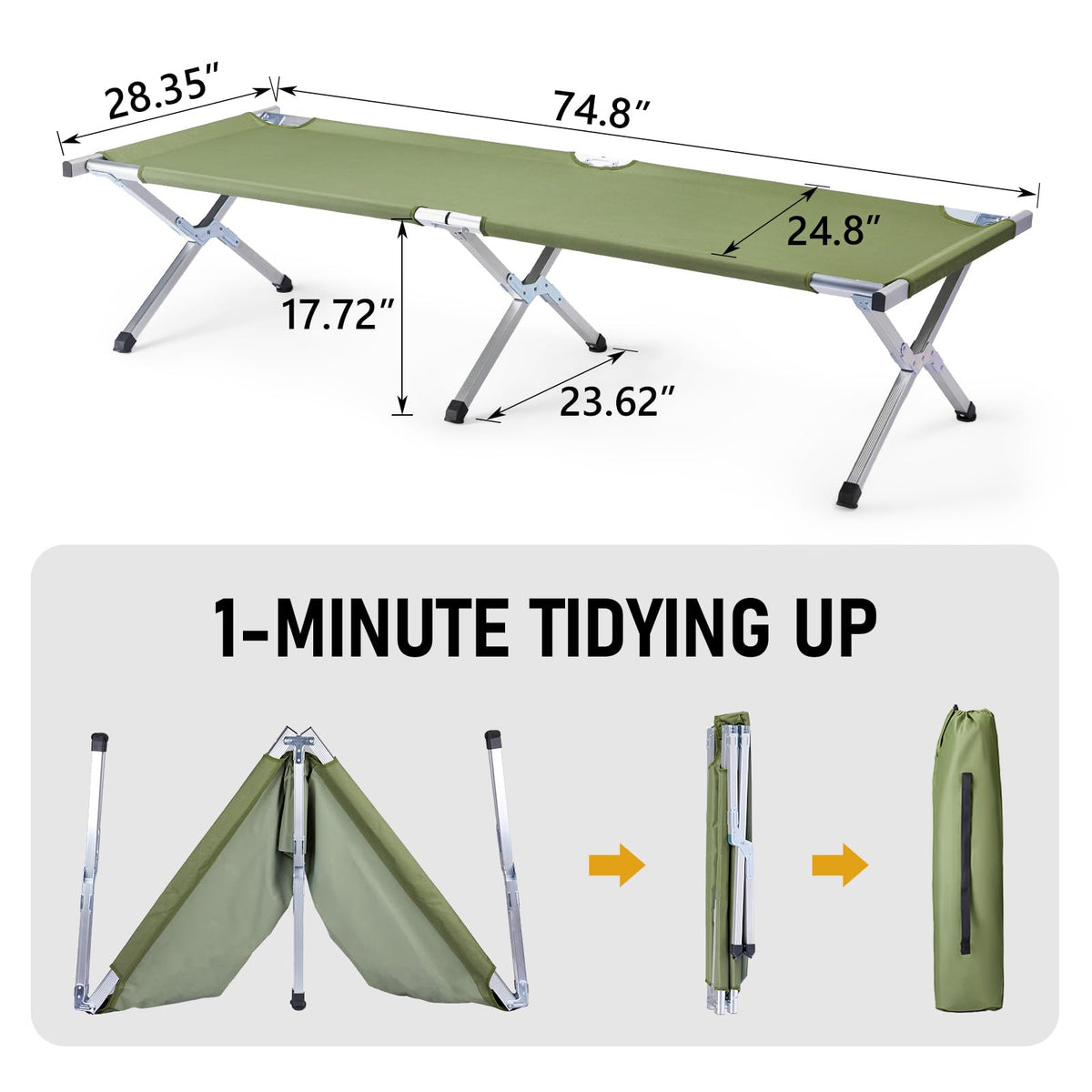 Folding Camping Cot with Carry Bag P191