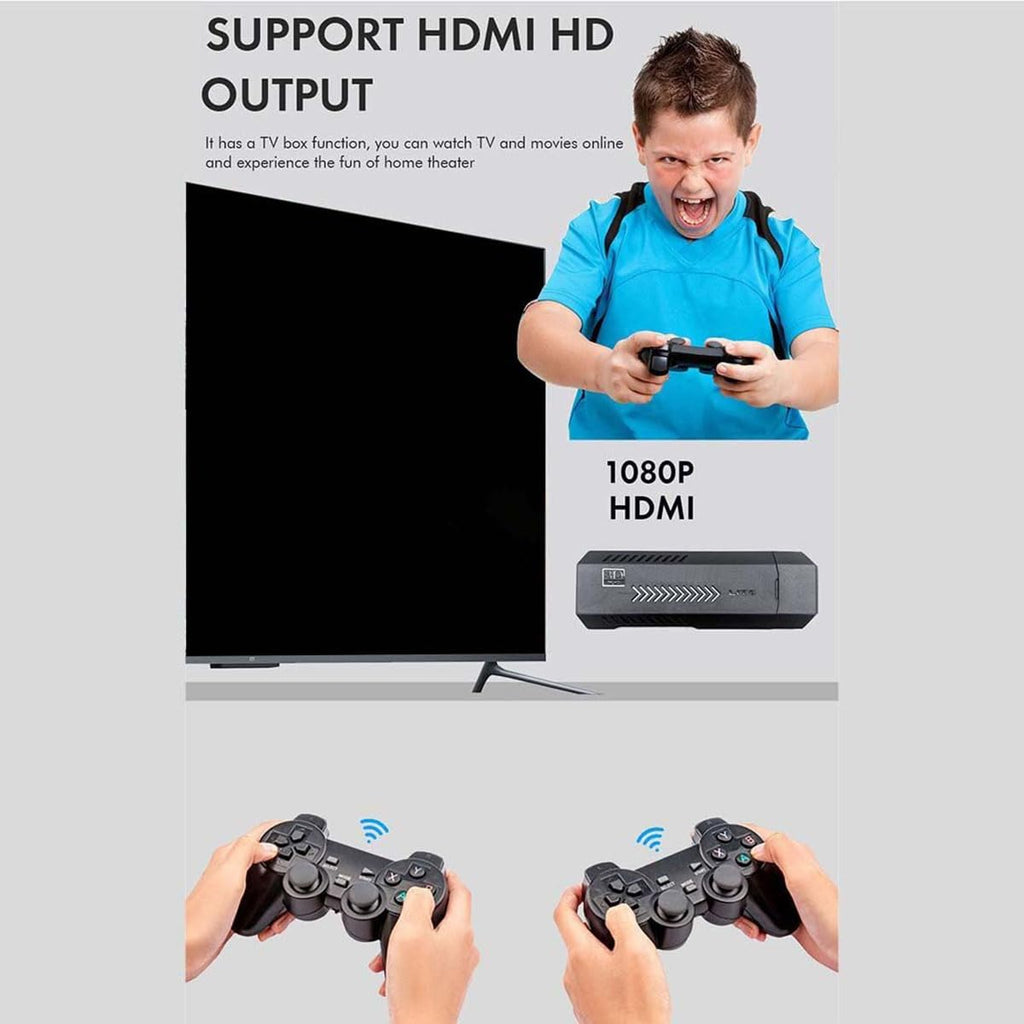 4K Retro Game Stick with 2 Wireless Controllers 64GB W642784