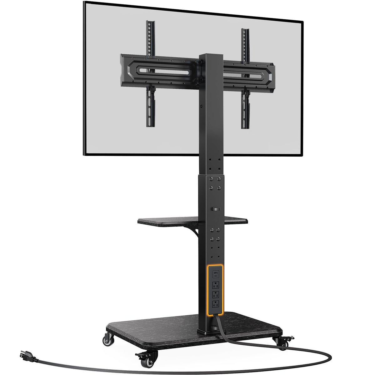 Tilt & Swivel Rolling TV Stand with Power Outlet J192