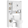 White Over the Toilet Storage Cabinet with 2 Removable Drawers C348245