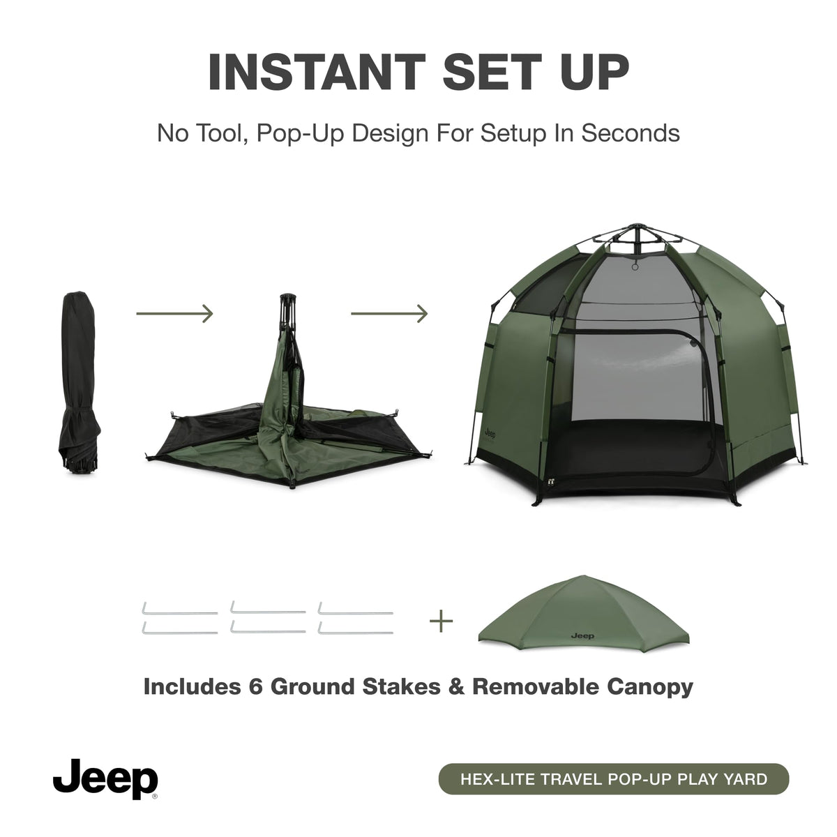 Olive Green Pop-Up Play Yard V9438