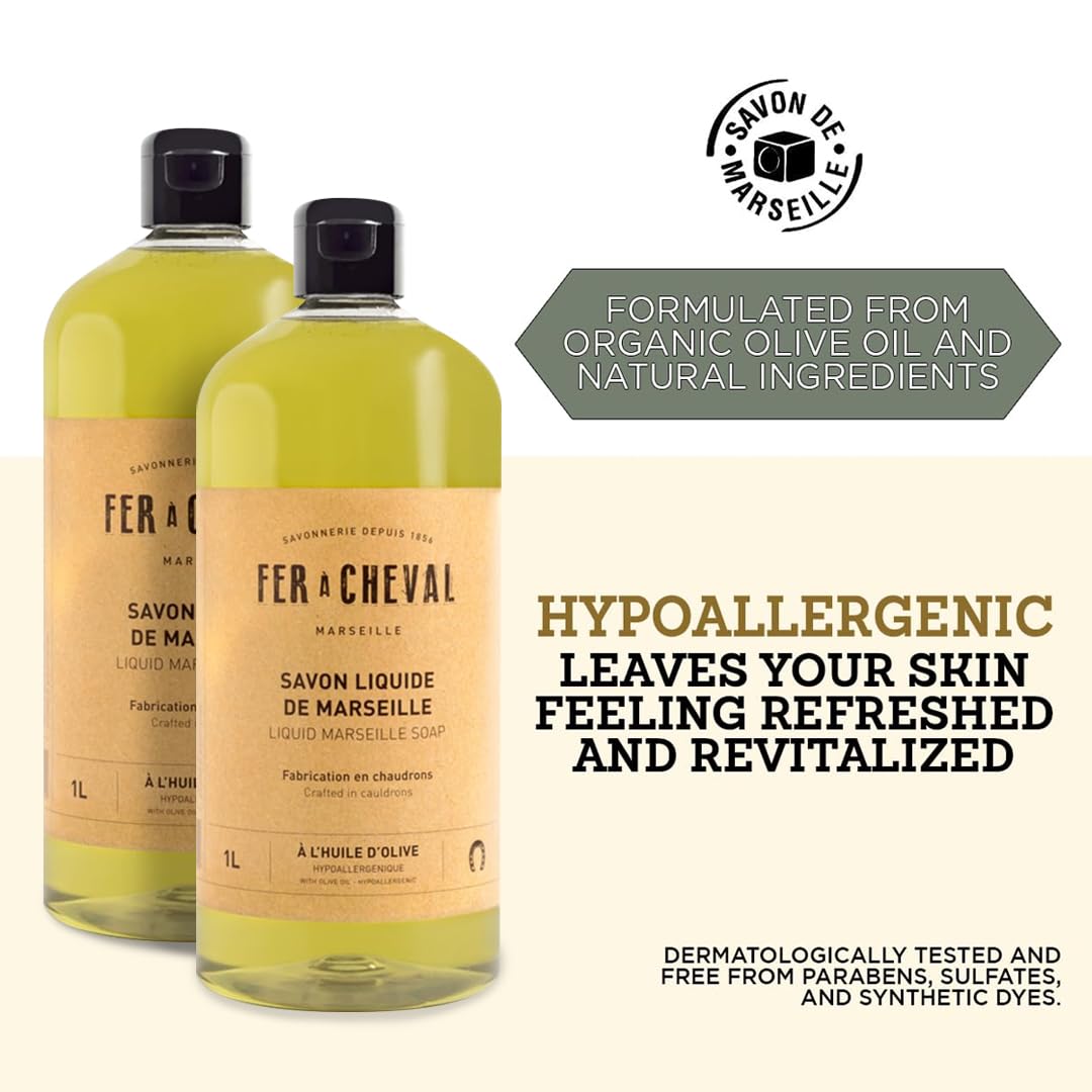 Organic Olive Oil Liquid Soap 1 L, 2 Pack M162597