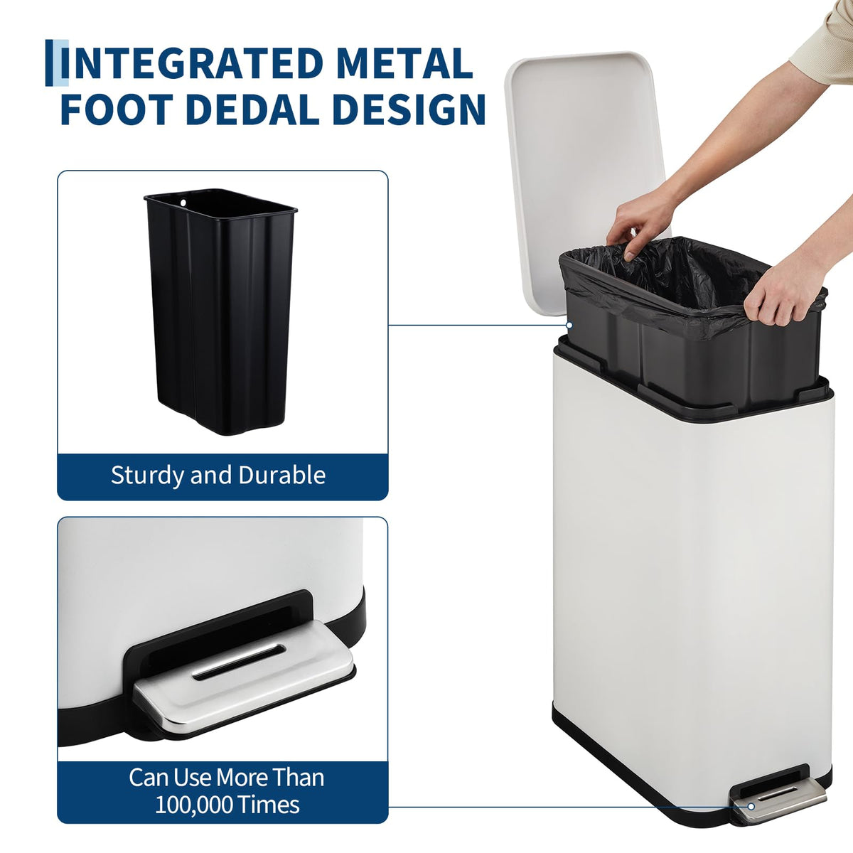13.2 Gallon Slim Stainless Steel Trash Can Y736816