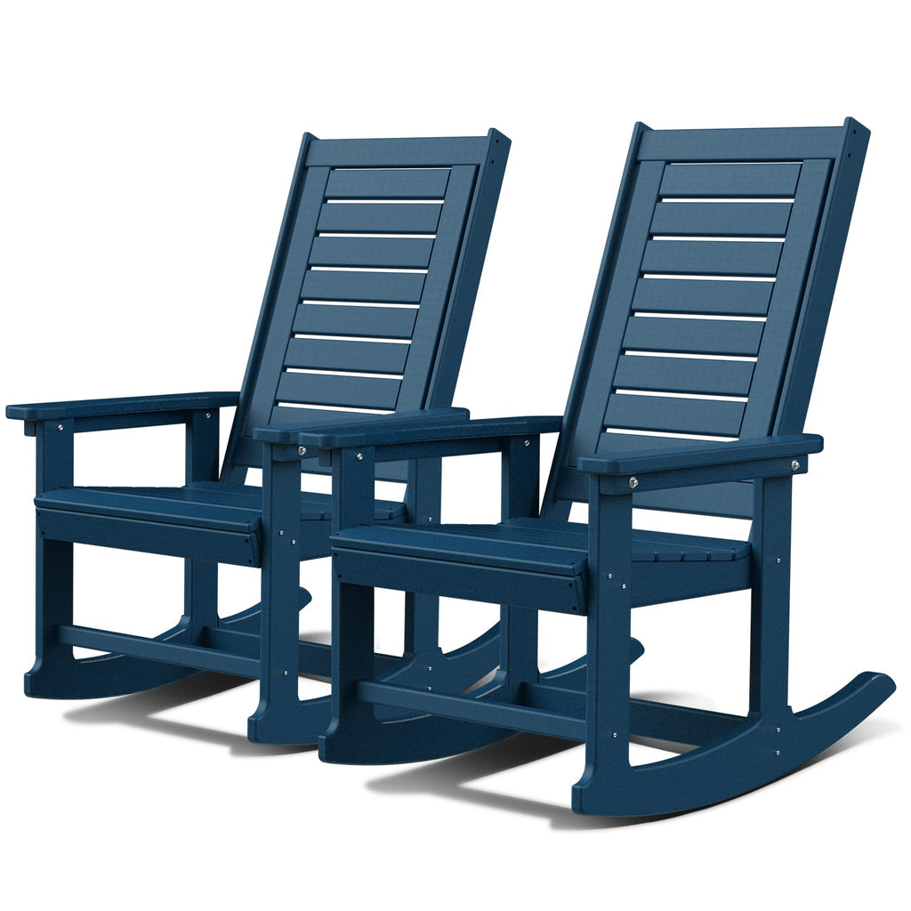Oversized Outdoor Rocking Chairs Set of 2 Blue K930749