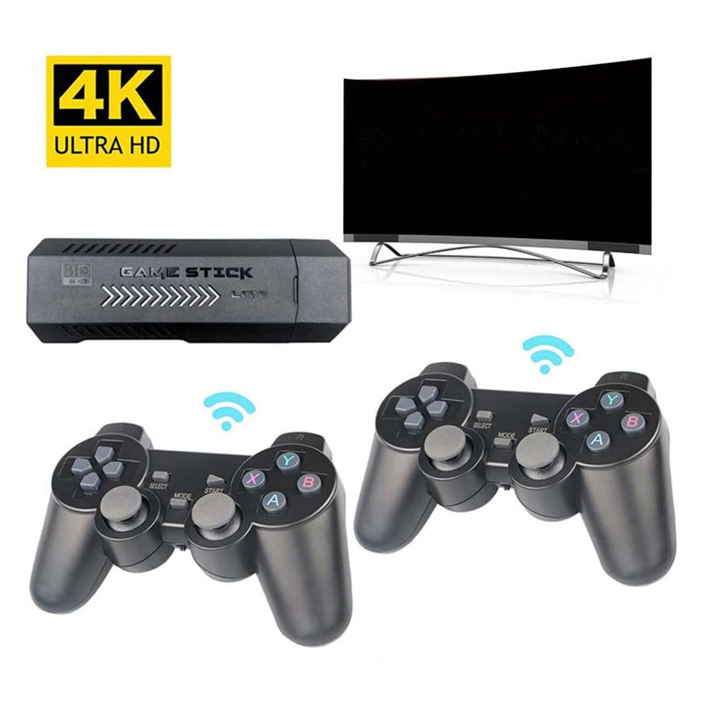 4K Retro Game Stick with 2 Wireless Controllers 64GB W642784