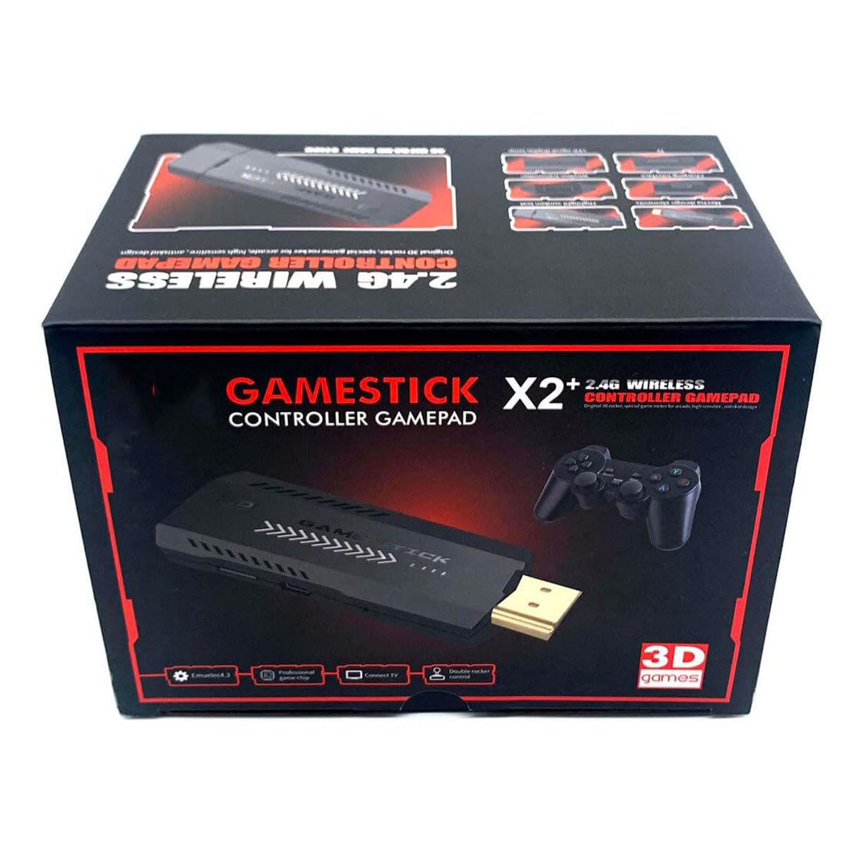 4K Retro Game Stick with 2 Wireless Controllers 64GB W642784