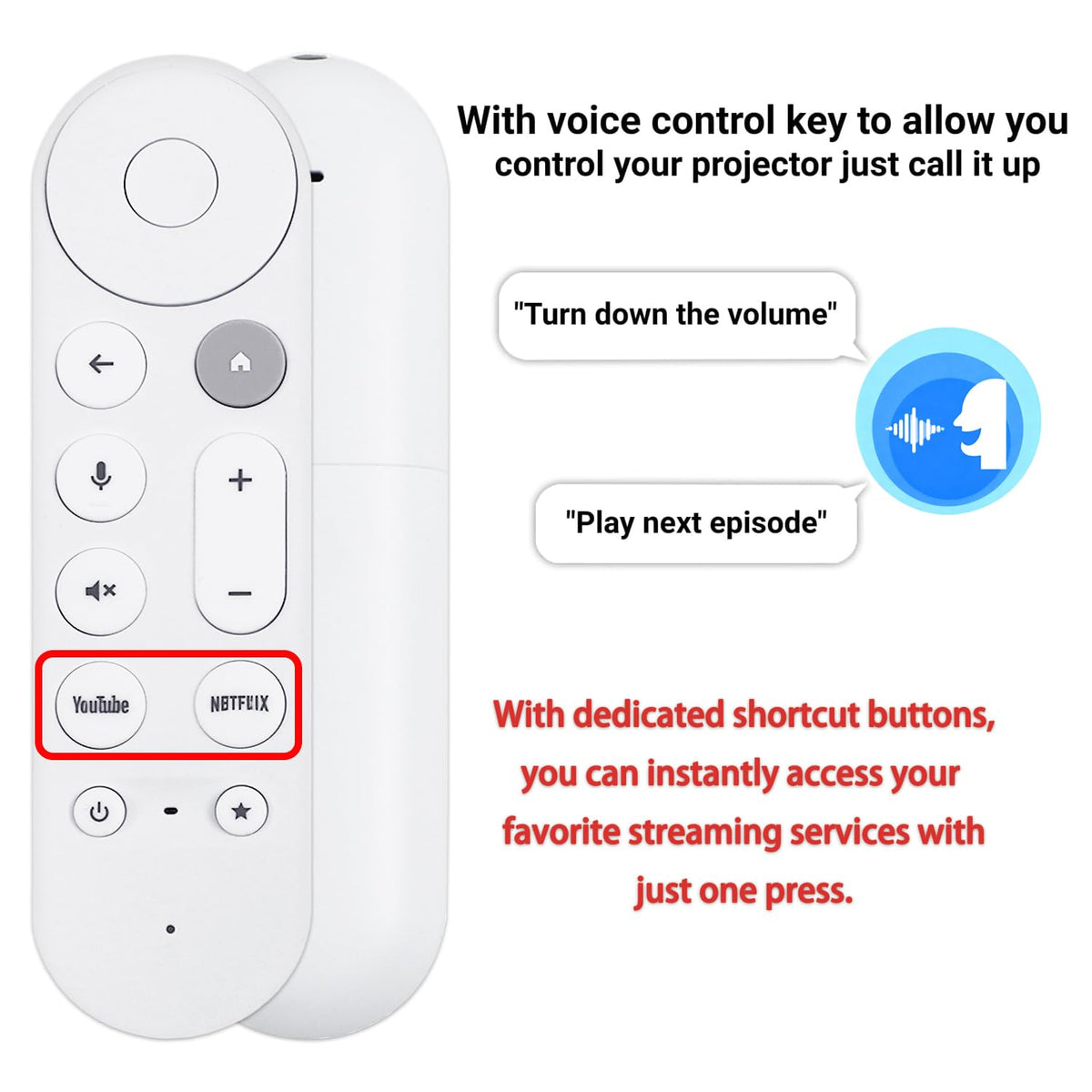 Voice Search Remote Control Replacement for Google TV Streamer 4K K779