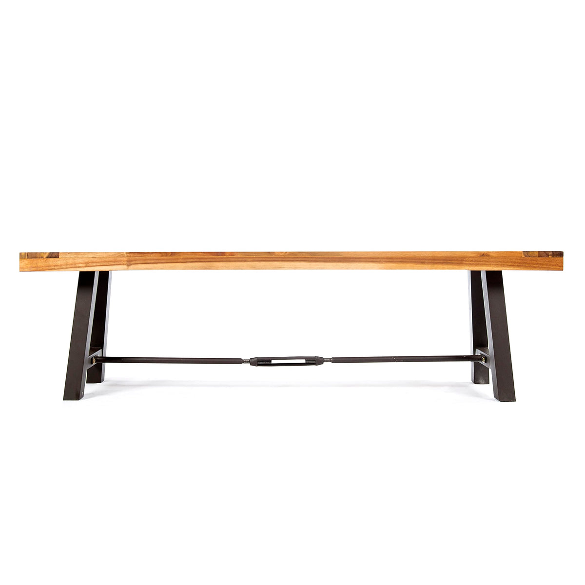 Acacia Wood Outdoor Bench with Metal Accents U807394