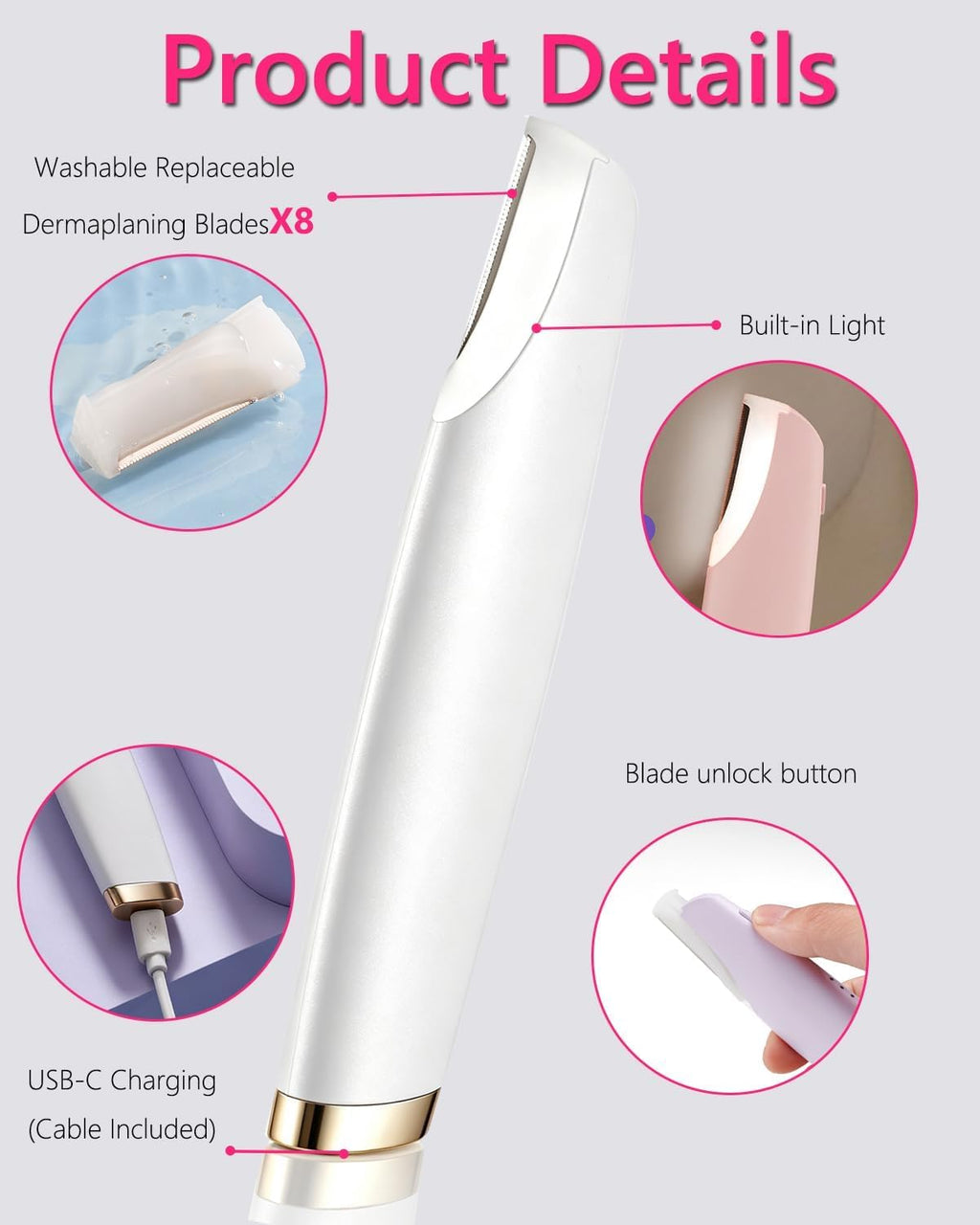 Dermaplane Razor with 9 Refill Blade G8473