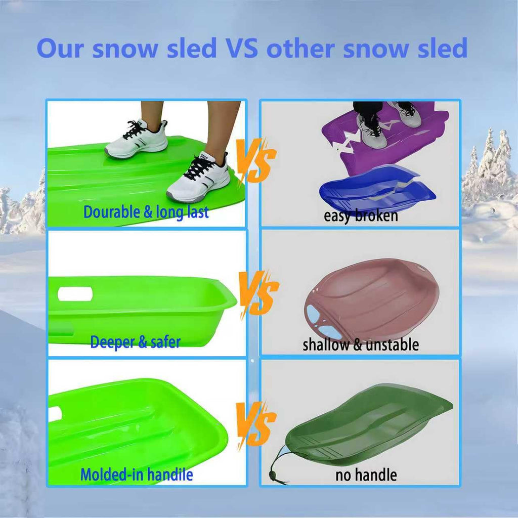 2 Piece Plastic Sled Board with Four Ropes U998