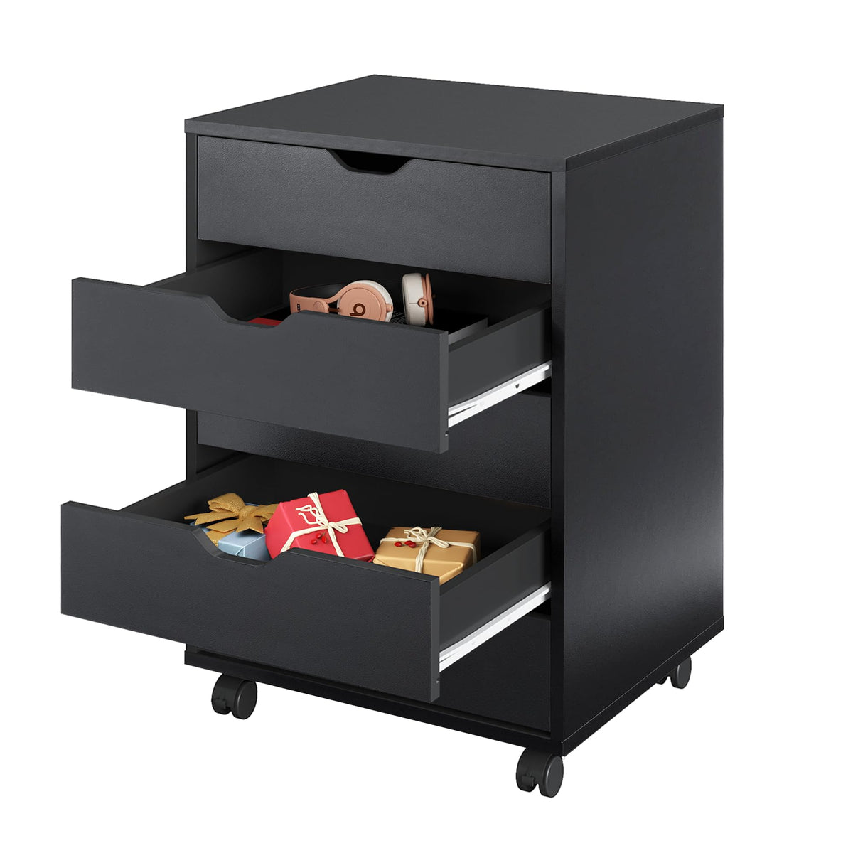 5 Drawer Black Filing Cabinet W5515