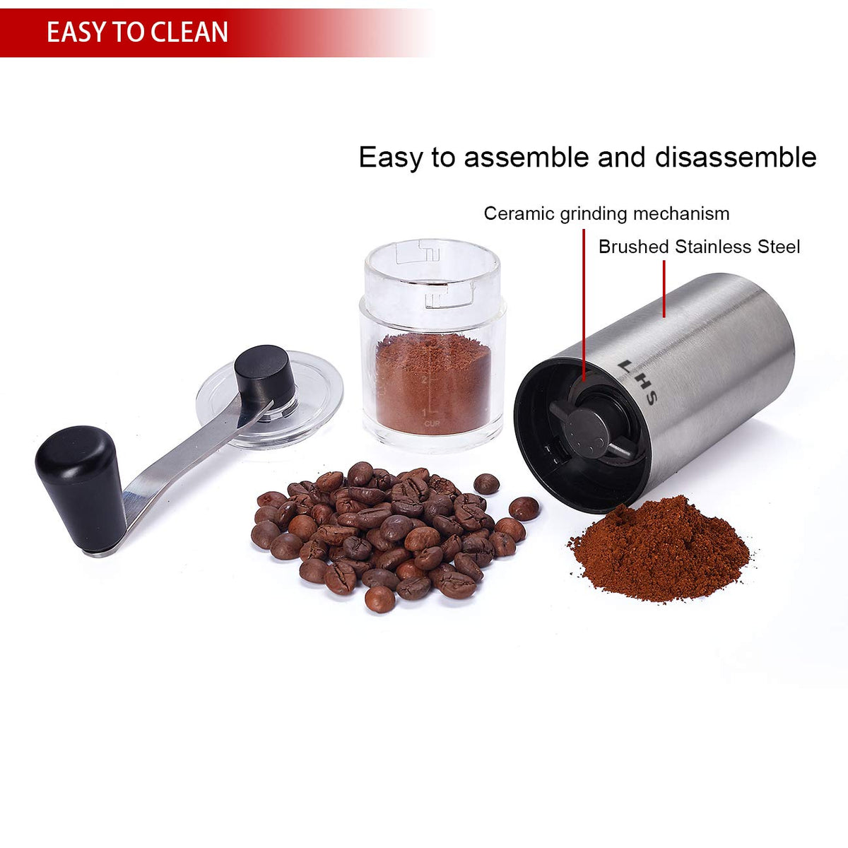 Coffee Grinder Stainless Steel Ceramic Conical Burr Q19960