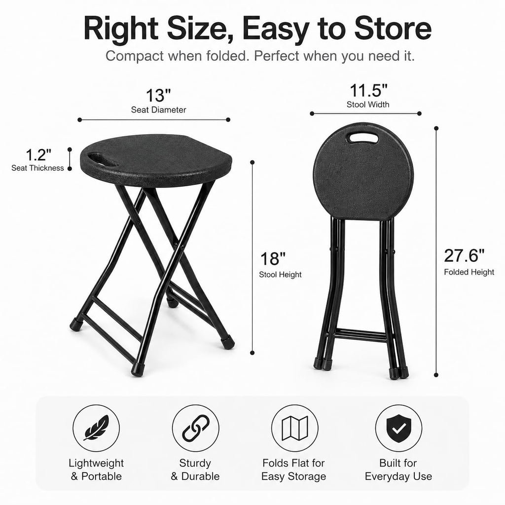 Folding Stool with Handle and Non-Slip Feet N54290