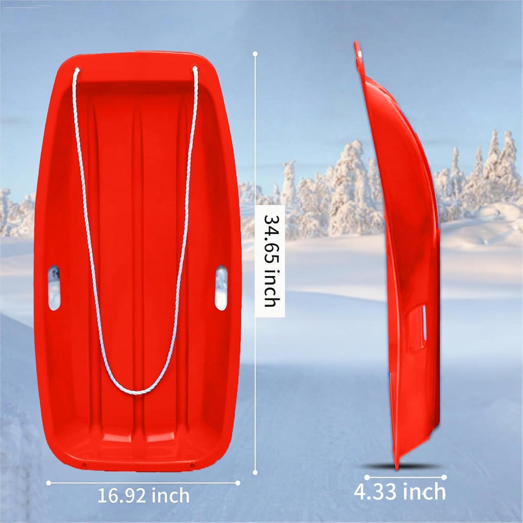 2 Piece Plastic Sled Board with Four Ropes U998