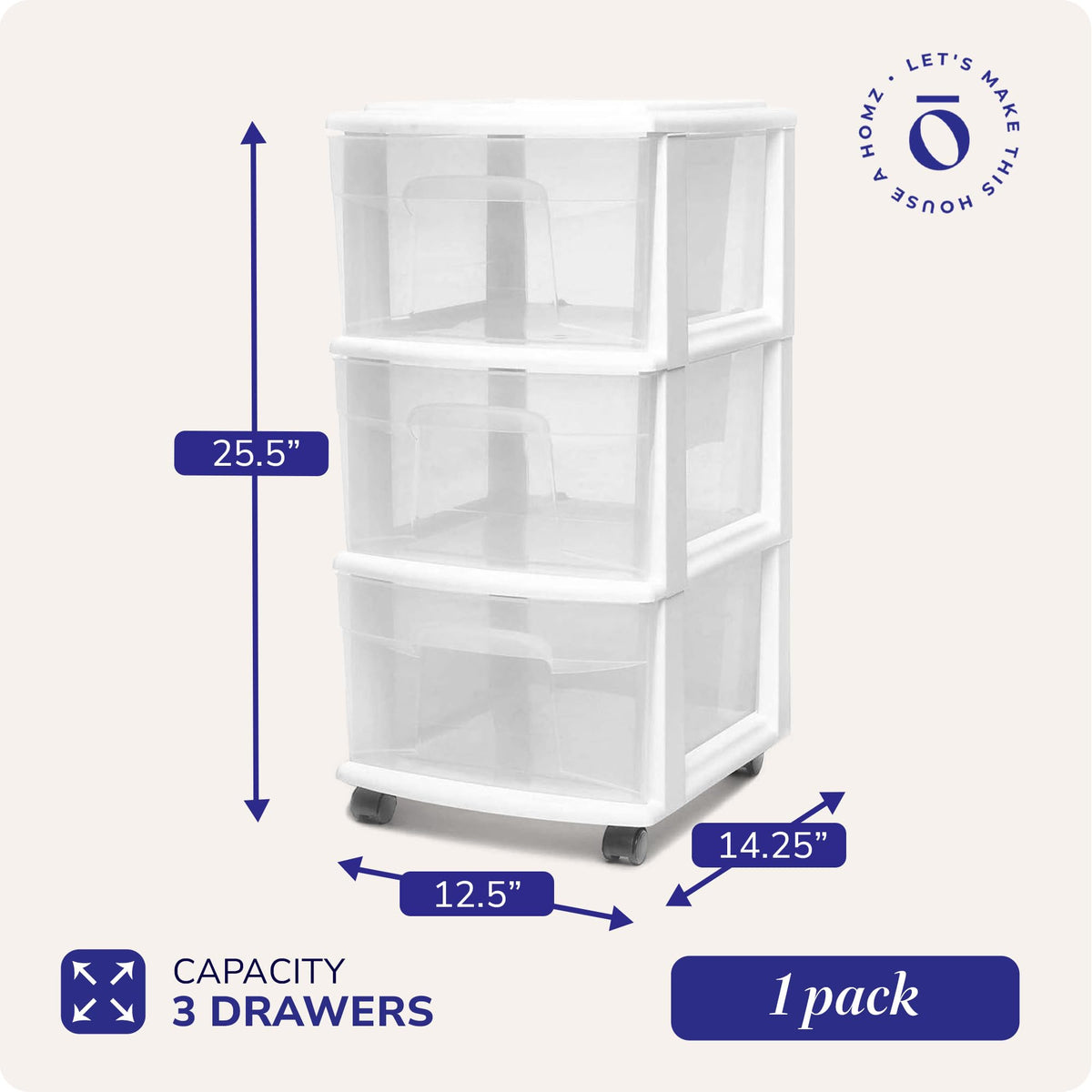3-Tier Storage Cart with Removable Wheels C266135