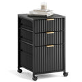 Black 3 Drawer Rolling File Cabinet with Wheels J73752