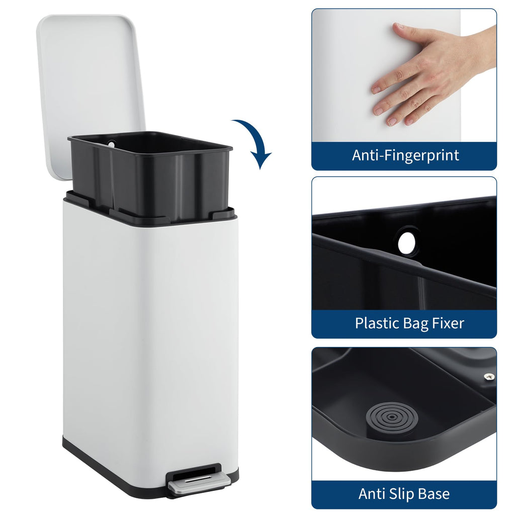 13.2 Gallon Slim Stainless Steel Trash Can Y736816