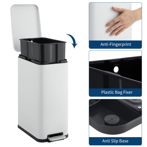 13.2 Gallon Slim Stainless Steel Trash Can Y736816