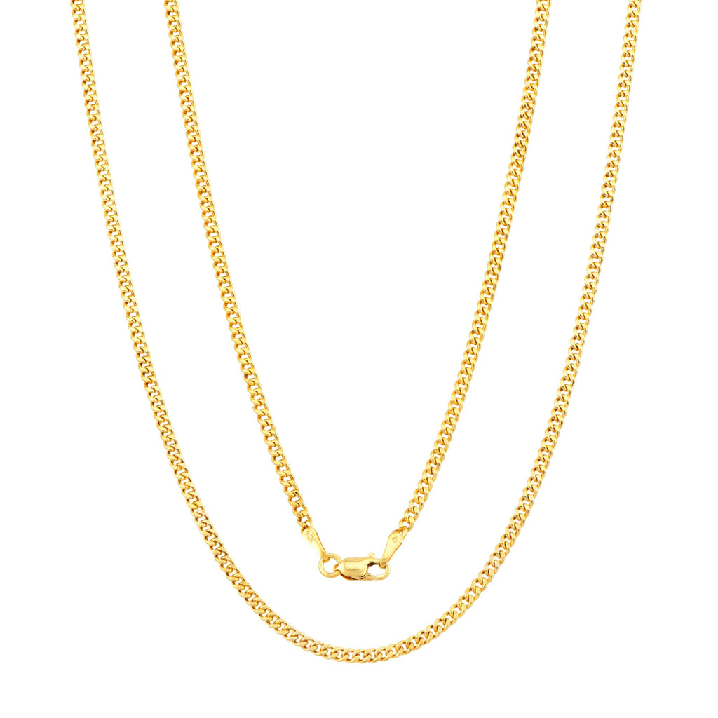 14K Gold Cuban Link Chain Necklace with Lobster Clasp F70304