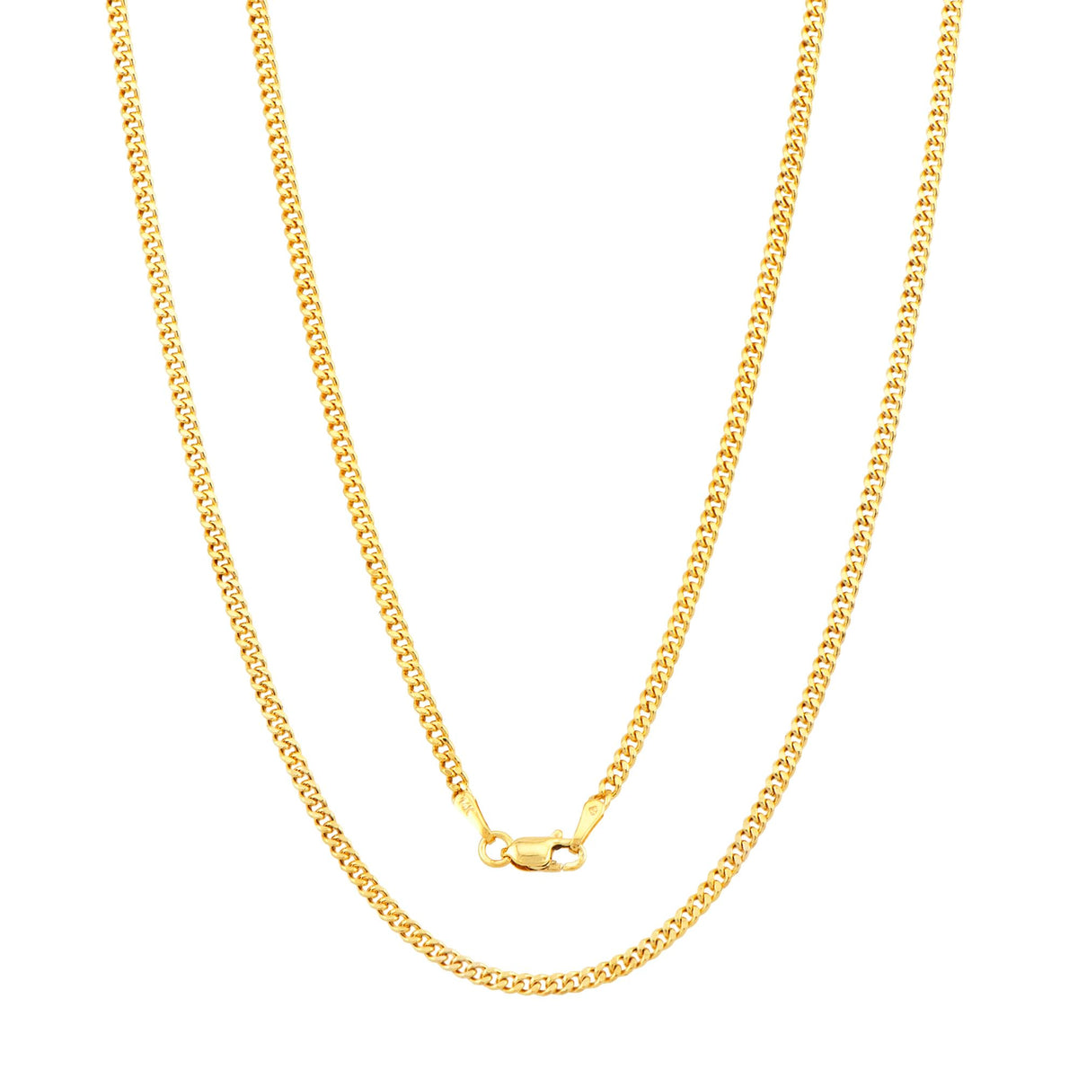 14K Gold Cuban Link Chain Necklace with Lobster Clasp F70304