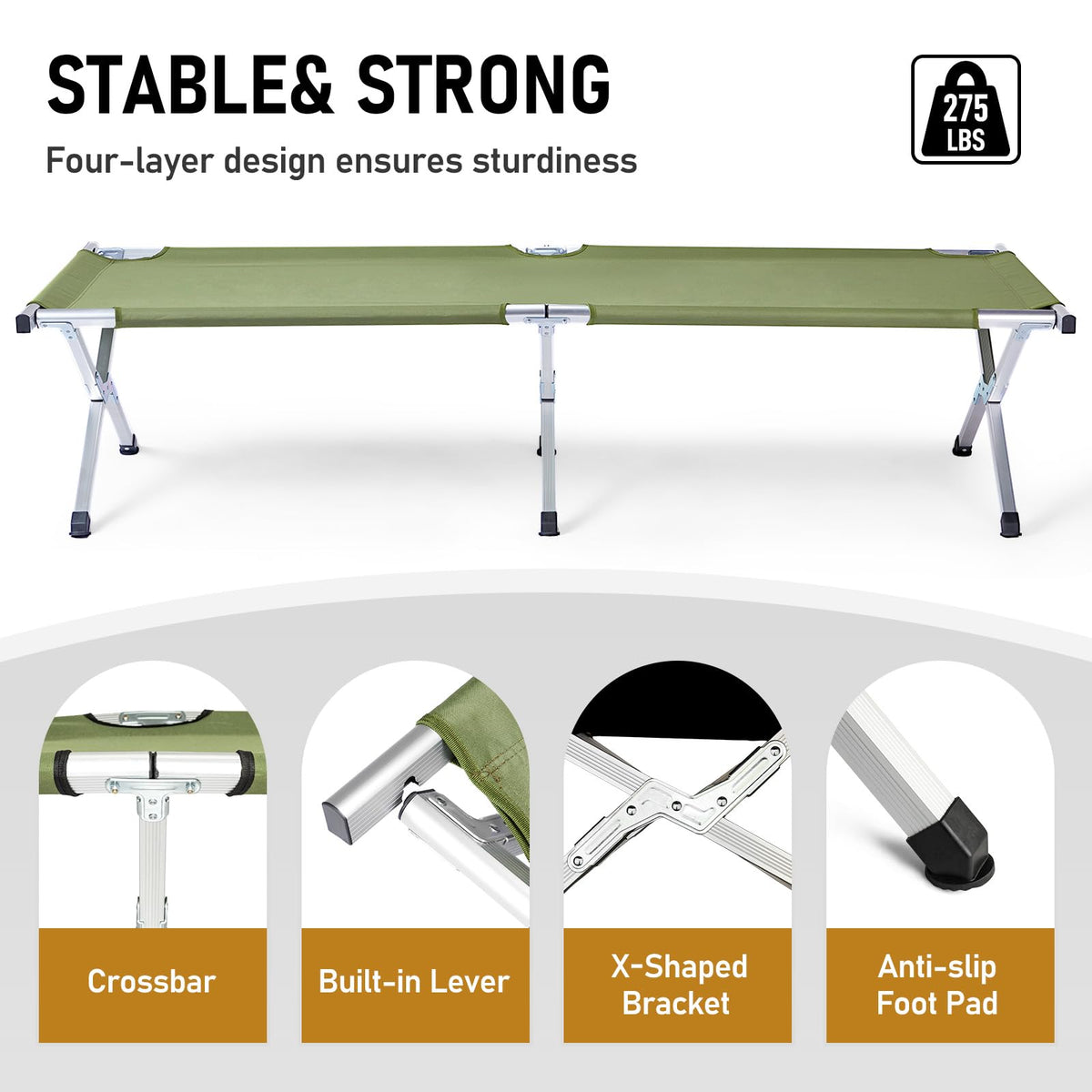 Folding Camping Cot with Carry Bag P191