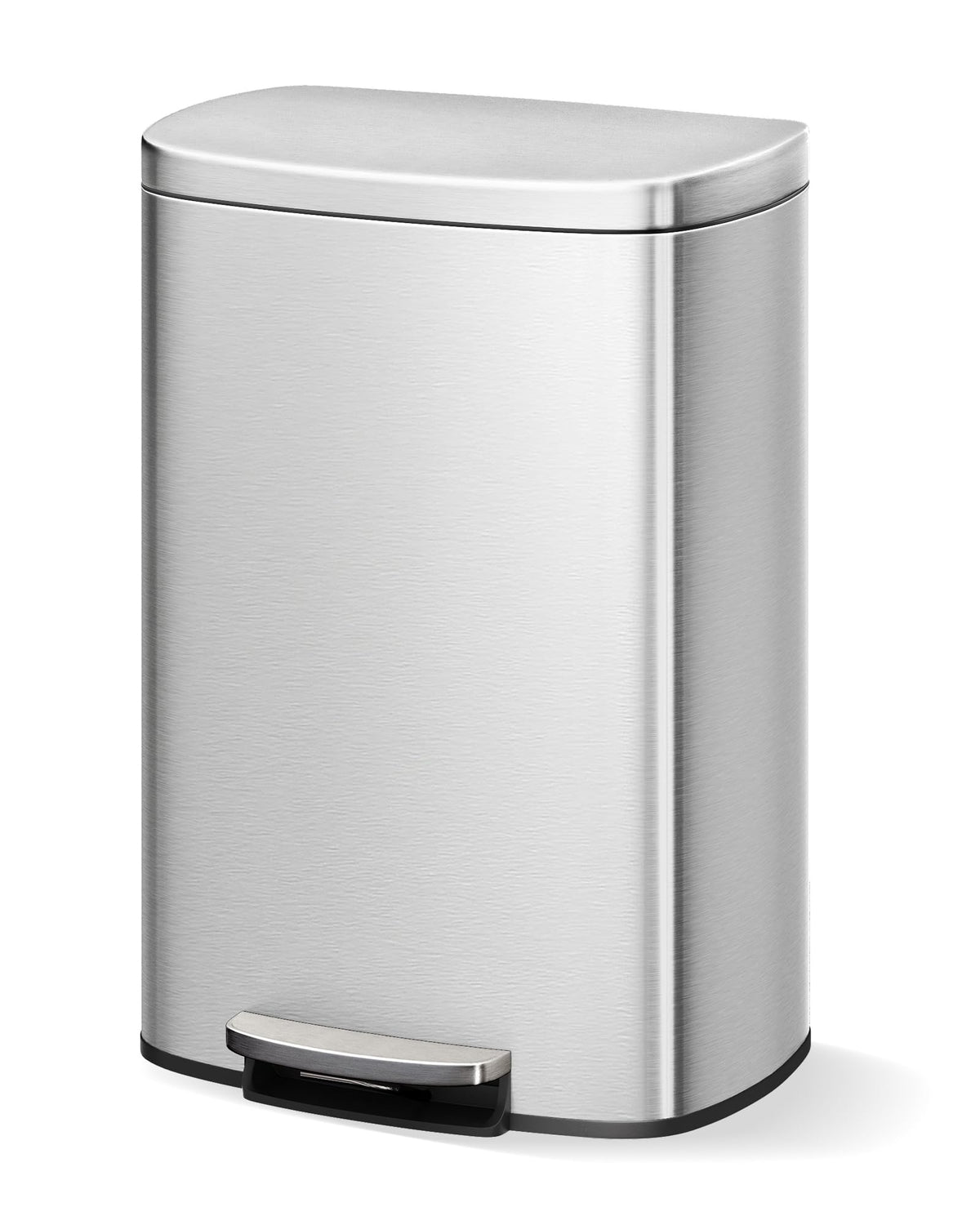 Stainless Steel 13 Gal Step-On Trash Can with Soft Close Lid P603