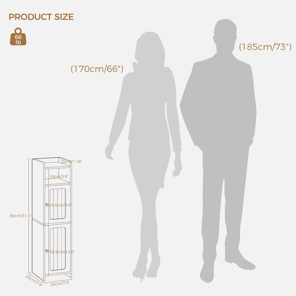 Small 2 Doors Narrow Bathroom Storage Cabinet A338779