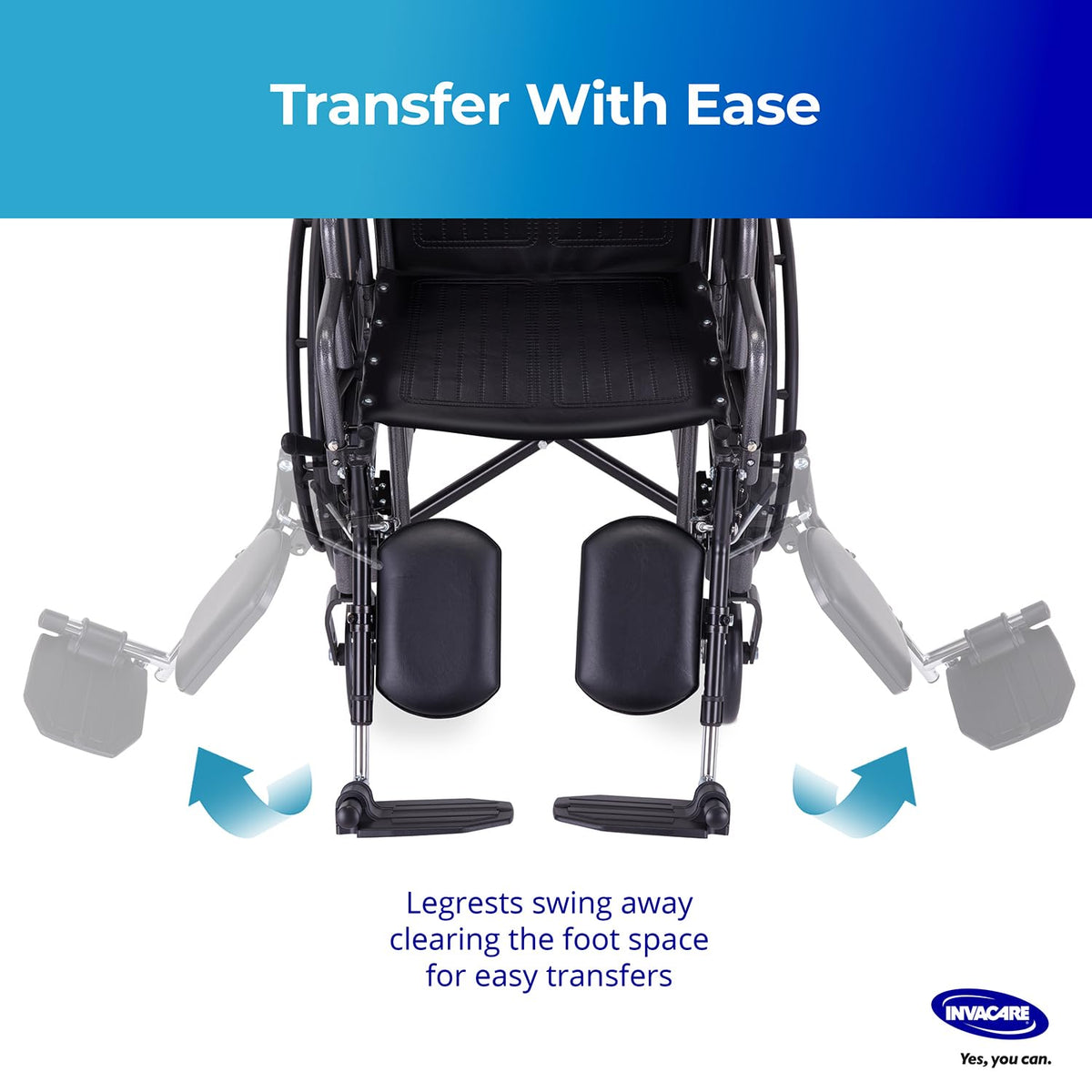 Adjustable Aluminum Wheelchair Elevating Legrest with Padded Calf Support H713881