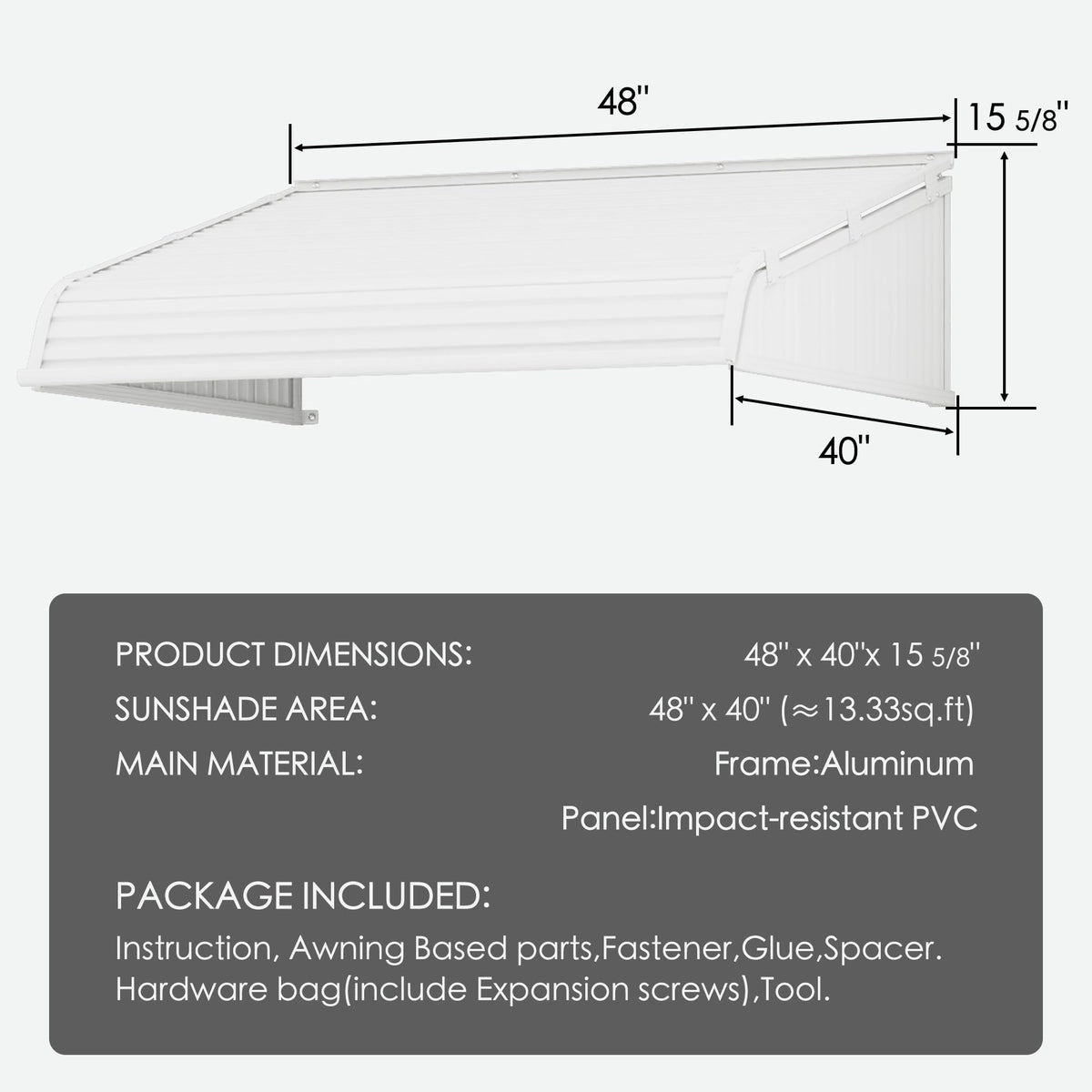 Window Awning with 2 Side Wings B4344