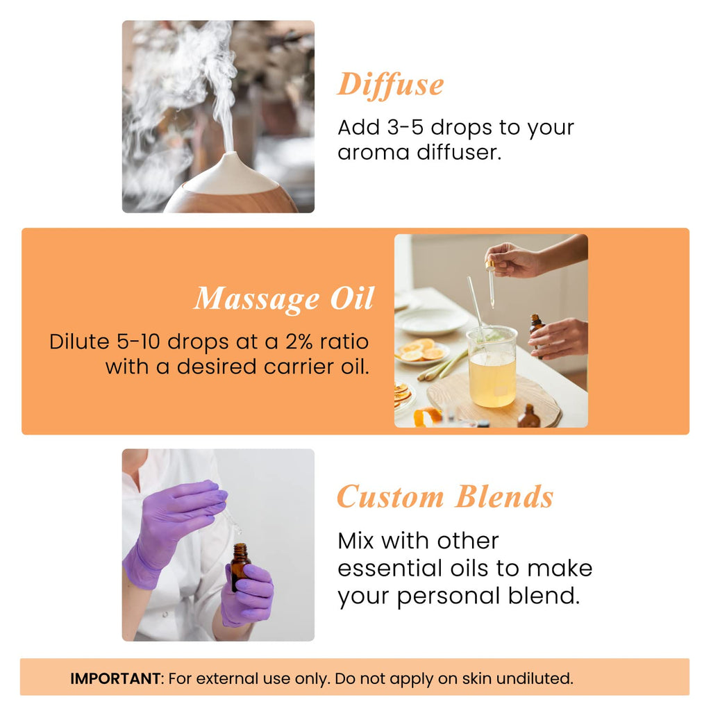 100% Pure & Natural Orange, Lavender, Peppermint Essential Oil Blend 4 Fl. Oz M236