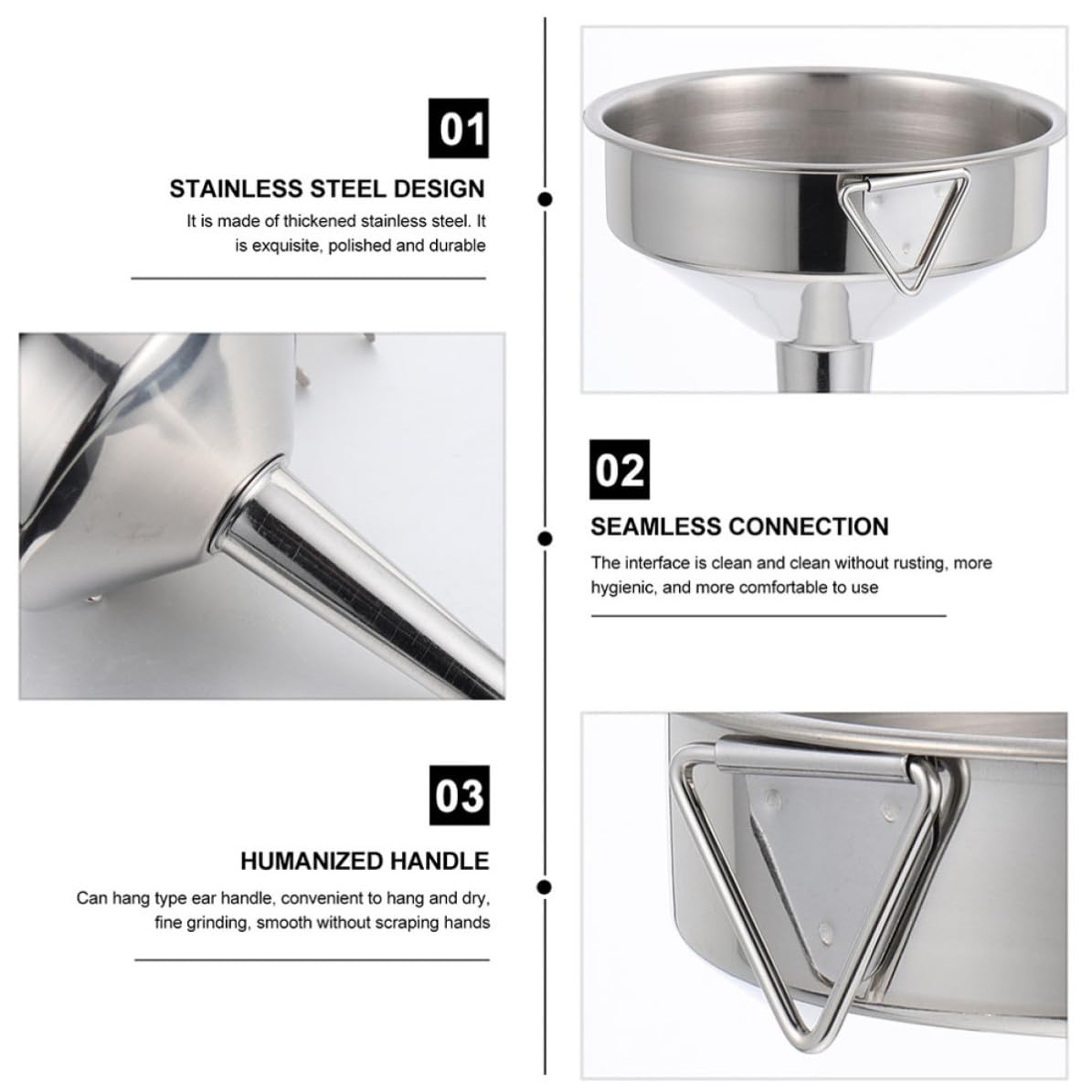 Stainless Steel Funnel Set V8367