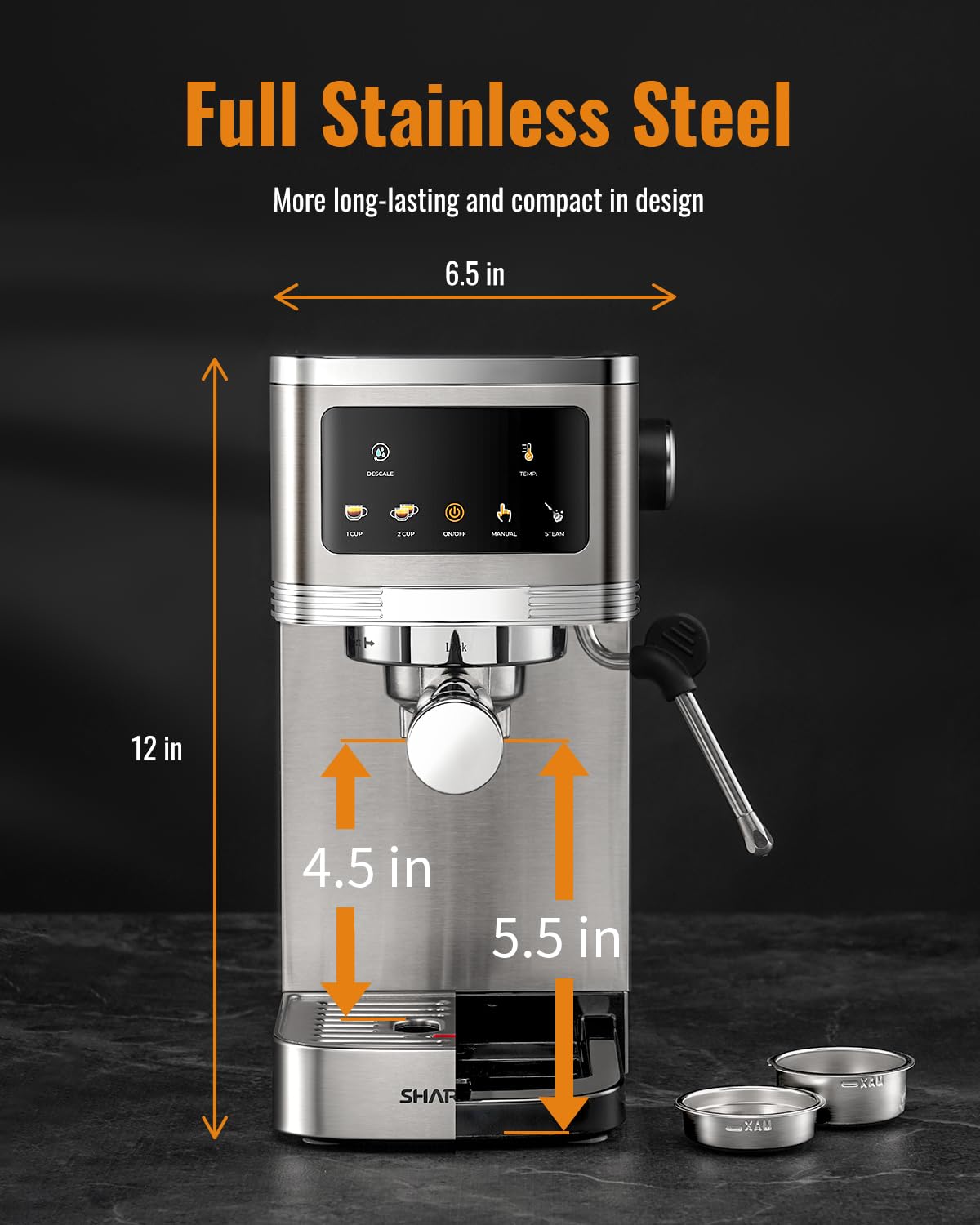 20 Bar Espresso Machine with Milk Frother and Touchscreen P382860