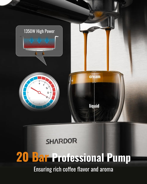 20 Bar Espresso Machine with Milk Frother and Touchscreen P382860