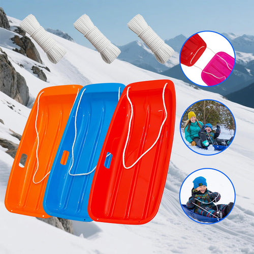 2 Piece Plastic Sled Board with Four Ropes U998