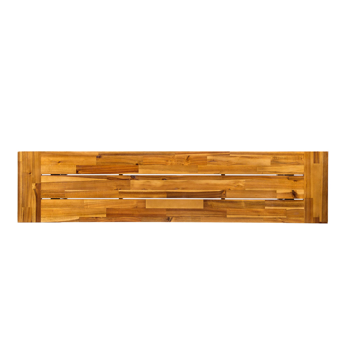 Acacia Wood Outdoor Bench with Metal Accents U807394