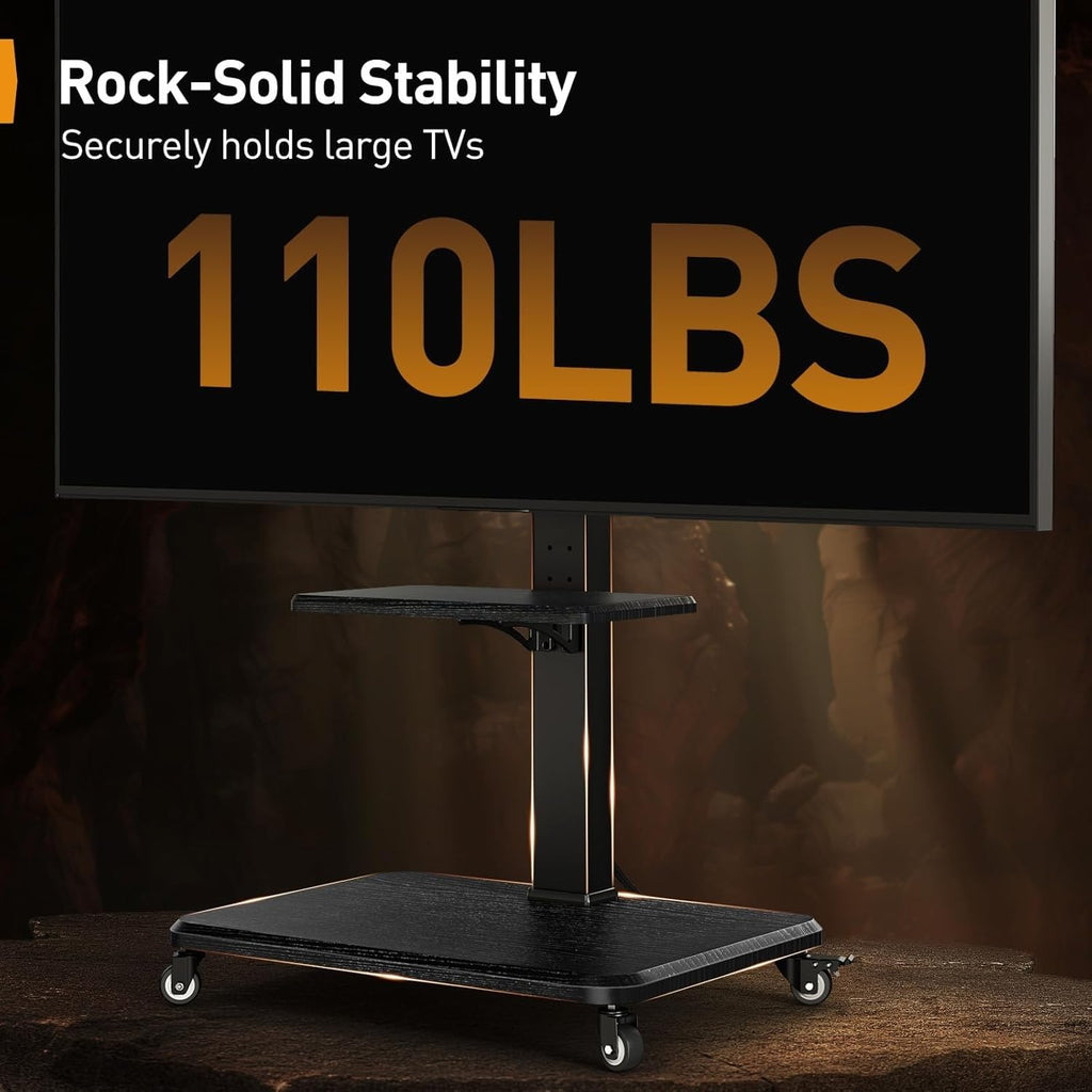 Tilt & Swivel Rolling TV Stand with Power Outlet J192