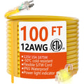 12/3 Gauge Heavy Duty Outdoor Extension Cord 100 FT Waterproof N567017