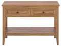 Oak 2-Drawer Console Table with Shelf Storage D350