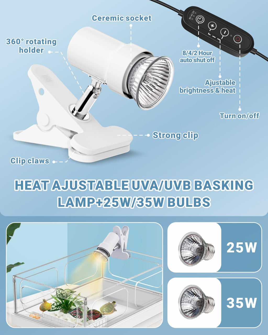 Small Turtle Tank Kit with Adjustable Lamp and Filter Z34213