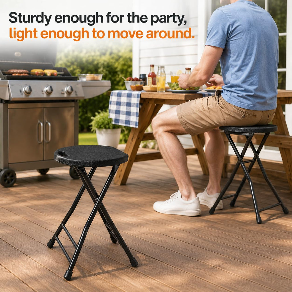 Folding Stool with Handle and Non-Slip Feet N54290