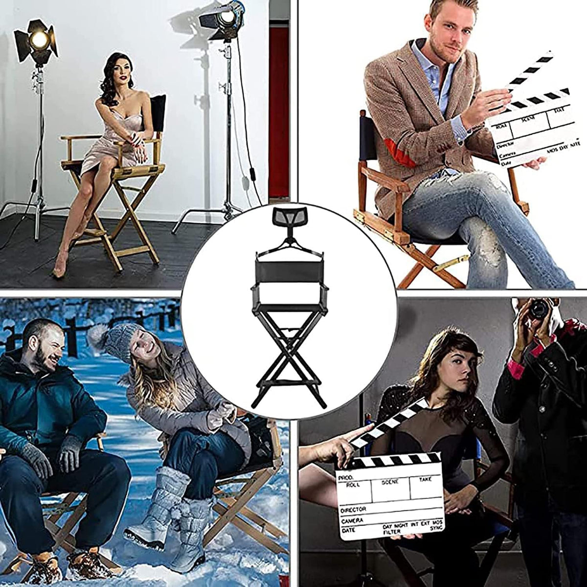 Portable Folding Makeup Artist Chair with Headrest L5205