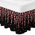 Pink Floral Ruffled Wrap Around Bed Skirt California King 18" Drop Y966421