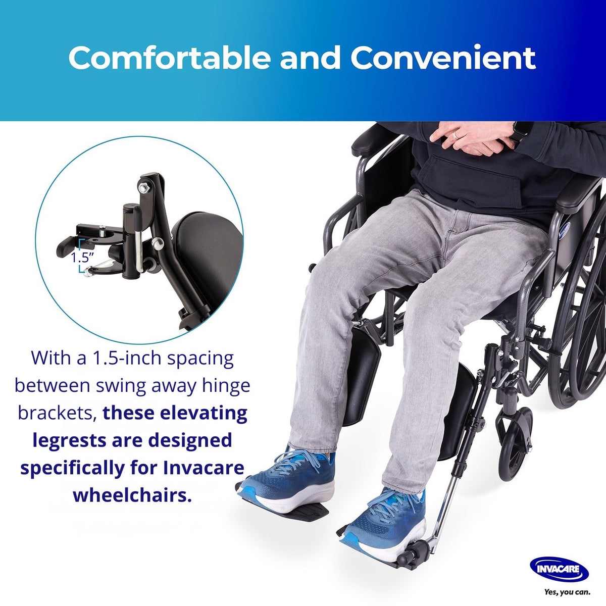 Adjustable Aluminum Wheelchair Elevating Legrest with Padded Calf Support H713881